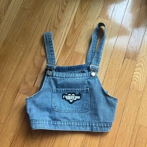 Denim overall crop top